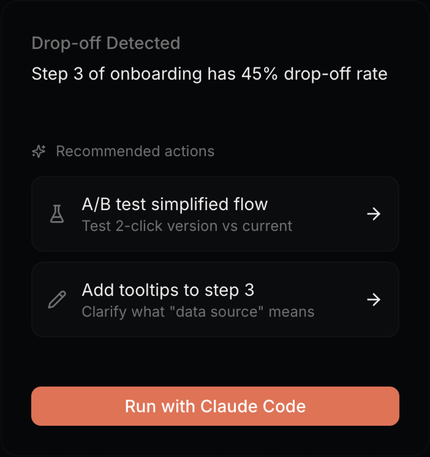 Outlit agent action detecting onboarding drop-off and suggesting fixes